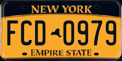 NY license plate FCD0979