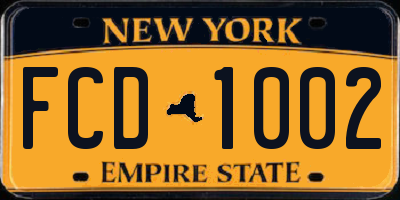 NY license plate FCD1002