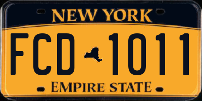 NY license plate FCD1011