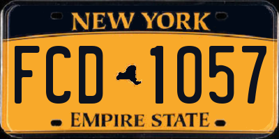 NY license plate FCD1057