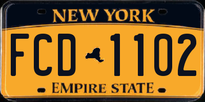 NY license plate FCD1102