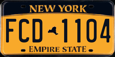 NY license plate FCD1104