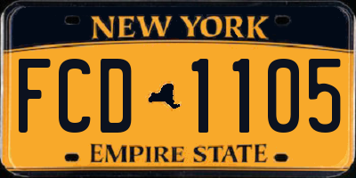 NY license plate FCD1105