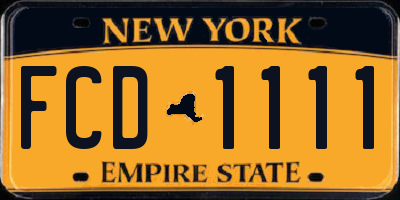 NY license plate FCD1111