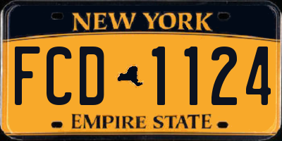 NY license plate FCD1124