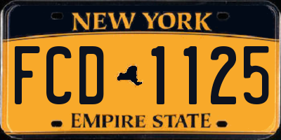 NY license plate FCD1125