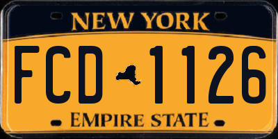 NY license plate FCD1126