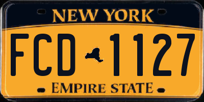 NY license plate FCD1127