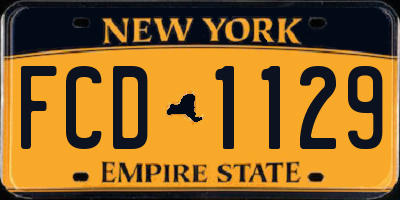 NY license plate FCD1129
