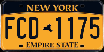 NY license plate FCD1175