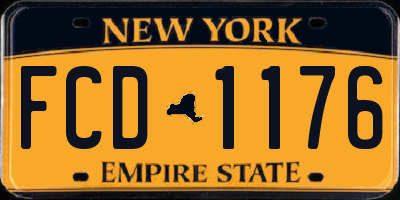 NY license plate FCD1176