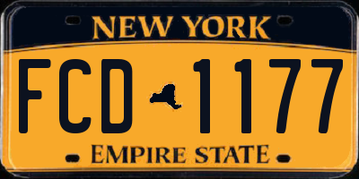 NY license plate FCD1177