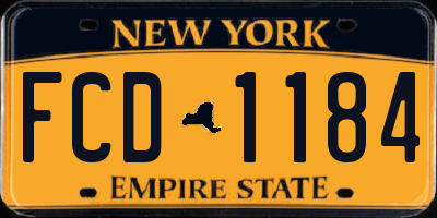 NY license plate FCD1184