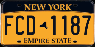 NY license plate FCD1187