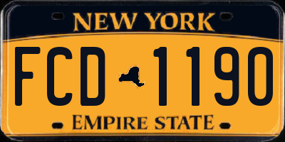 NY license plate FCD1190
