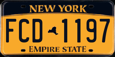 NY license plate FCD1197