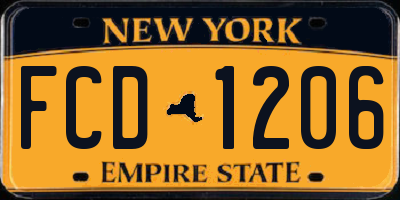 NY license plate FCD1206