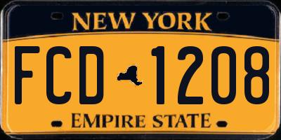 NY license plate FCD1208