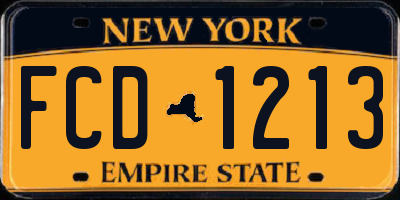 NY license plate FCD1213