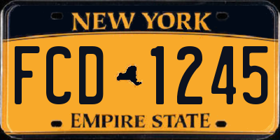 NY license plate FCD1245