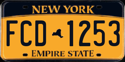 NY license plate FCD1253