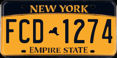 NY license plate FCD1274