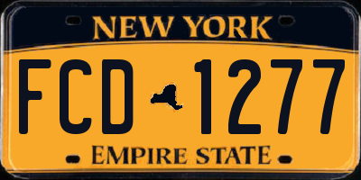 NY license plate FCD1277
