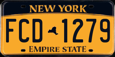 NY license plate FCD1279