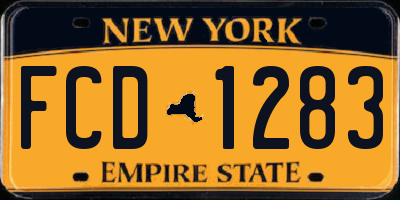 NY license plate FCD1283