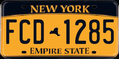 NY license plate FCD1285