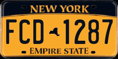 NY license plate FCD1287