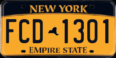 NY license plate FCD1301