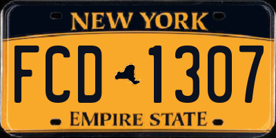 NY license plate FCD1307