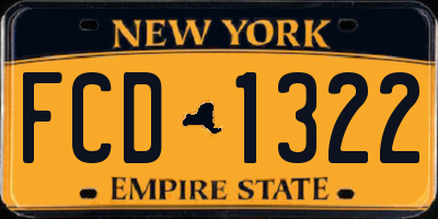 NY license plate FCD1322