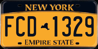 NY license plate FCD1329