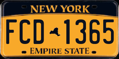 NY license plate FCD1365