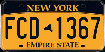 NY license plate FCD1367
