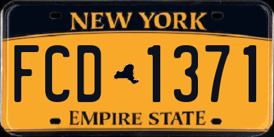 NY license plate FCD1371