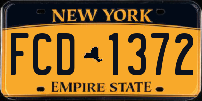 NY license plate FCD1372