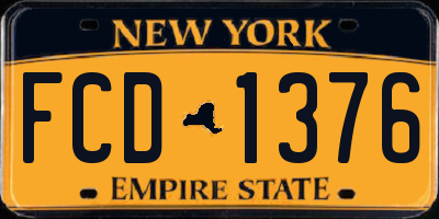 NY license plate FCD1376