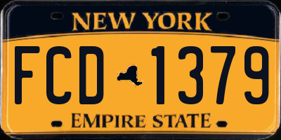 NY license plate FCD1379
