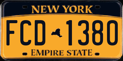 NY license plate FCD1380
