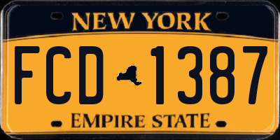 NY license plate FCD1387
