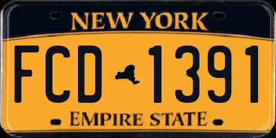 NY license plate FCD1391