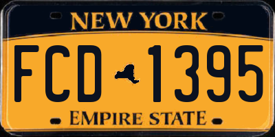 NY license plate FCD1395