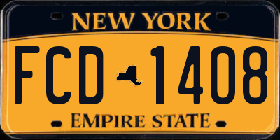 NY license plate FCD1408