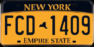 NY license plate FCD1409