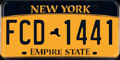 NY license plate FCD1441