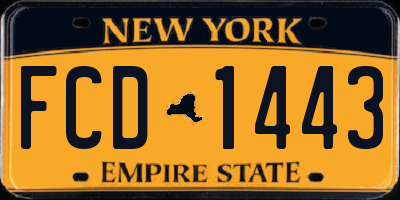NY license plate FCD1443