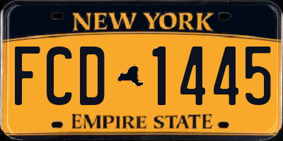 NY license plate FCD1445